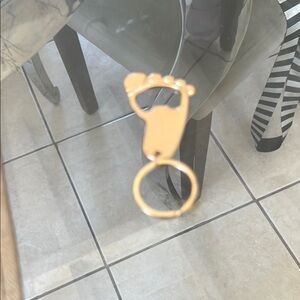 Gold Footprint Keychain